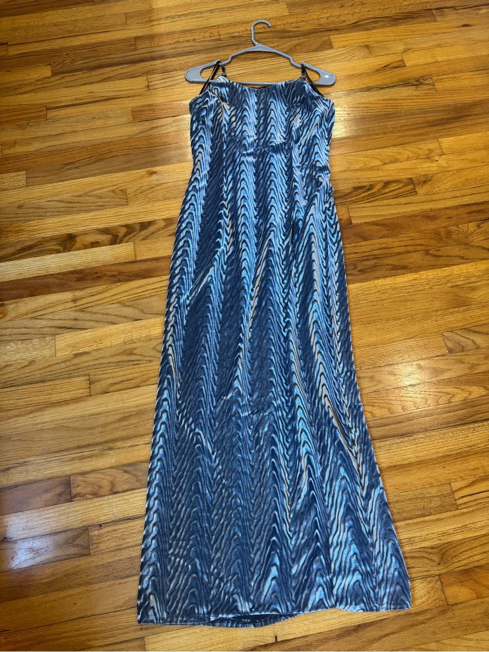Scott McClintock Sexy Grey Patterned Spaghetti Strap Maxi Dress